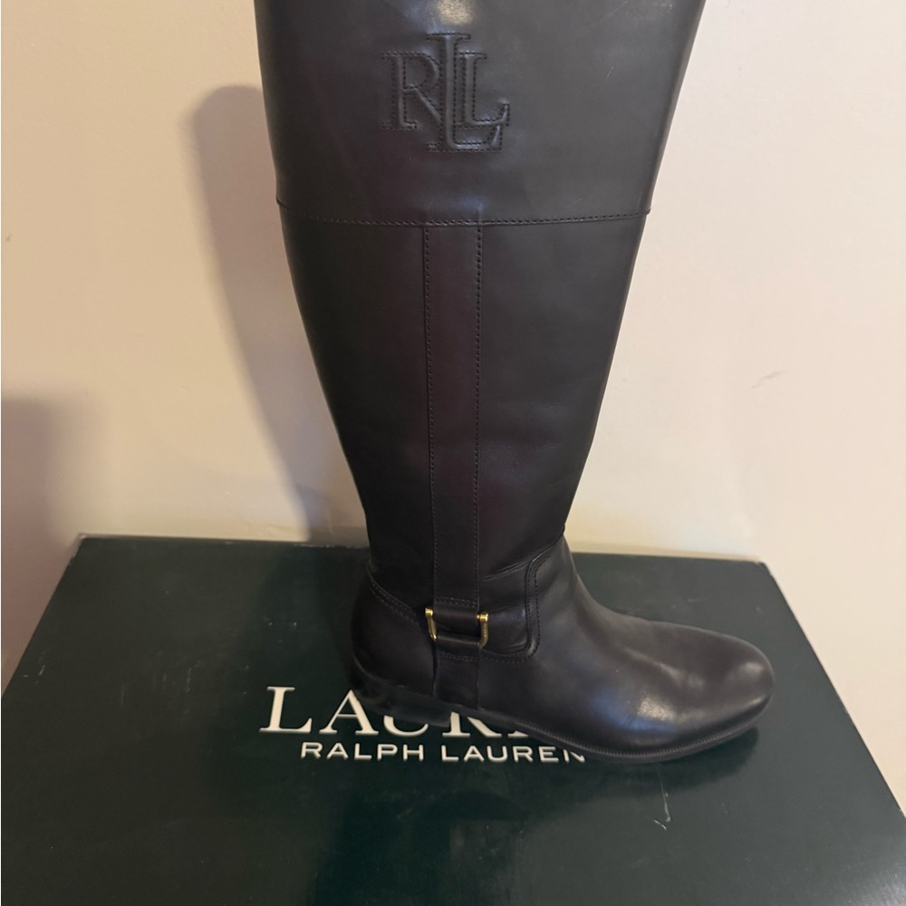 Ralph Lauren Black Leather Boots